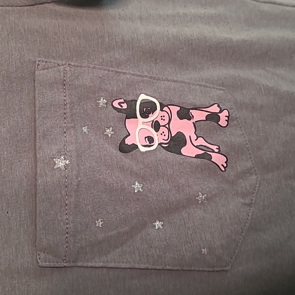 Joe Boxer Girls Large pink gray Dog Tshirt